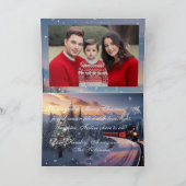 Carte Aquarelle Rouge Trolley de Noël Photo de vacances (Intérieur)