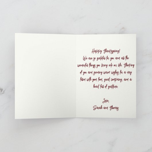 Carte Aquarelle rustique Autumn Wreath Thanksgiving (Intérieur)