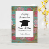 Carte Aquarelle rustique Classe florale de 2025 Graduati (Fleur jaune)