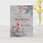 Carte Aquarelle Rustique En Bois Son En Droit Joyeux Noë (Fleur jaune)