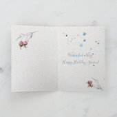 Carte Aquarelle rustique hiver Berry Noël (Intérieur)