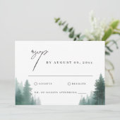 Carte Aquarelle rustique Mariage Destin de forêt verte (Debout devant)