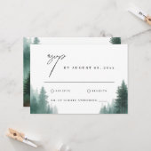 Carte Aquarelle rustique Mariage Destin de forêt verte (Devant/Arrière en situation)