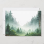 Carte Aquarelle rustique Mariage Destin de forêt verte (Dos)