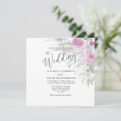 Carte Aquarelle rustique rose Mariage de bouquet floral (Debout devant)