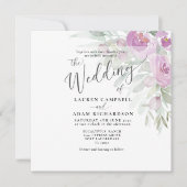 Carte Aquarelle rustique rose Mariage de bouquet floral (Devant)