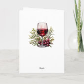 Carte Aquarelle rustique Verre rouge 80e anniversaire (Dos)