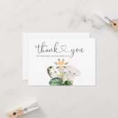 Carte Aquarelle safari animaux avec masques Merci (Devant/Arrière en situation)