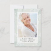 Carte Aquarelle Sage Photo Funérailles Sympathie Merci (Devant)