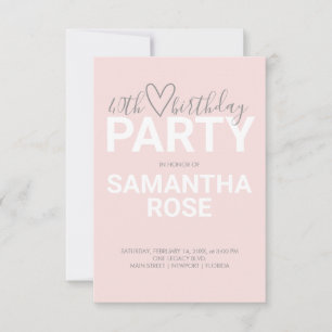 Carte Aquarelle Saint Valentin 40e fête d'anniversaire