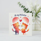 Carte aquarelle Saint-Valentin cœurs oranges (Debout devant)