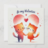 Carte aquarelle Saint-Valentin cœurs oranges (Devant)