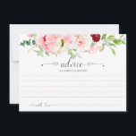 Carte Aquarelle sauvage Jardin Typographie florale Conse<br><div class="desc">Cartes de conseil - Joli jardin d'aquarelle vivaces et fleurs sauvages y compris les pivoines roses, chrysanthème, carnation, chardon, eucalyptus, avec d'autres verdure et fleurs sauvages. Les mots "conseil" et "avec amour" sont faits dans un élégant script manuscrit avec de minuscules coeurs aux deux extrémités. Personnalisez-vous avec vos propres informations...</div>