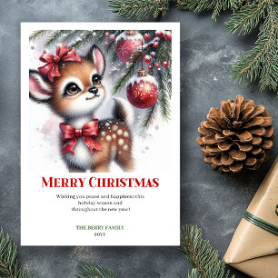 Carte aquarelle scène de Noël avec un charmant béb