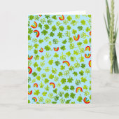 Carte Aquarelle Shamrock & Rainbows Irish St Patty's (Devant)