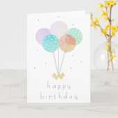 Carte Aquarelle simple Balloons d'anniversaire Pois de p (Fleur jaune)