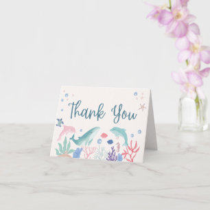 Carte Aquarelle sous le Merci du Baby shower marin