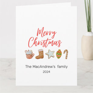 Carte Aquarelle sucre de canne de boissons de Noël