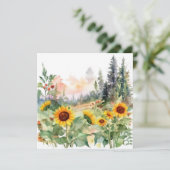 Carte aquarelle Sunflower Garden Nature (Debout devant)