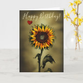 Carte Aquarelle Sunflower Love Fleur Anniversaire (Fleur jaune)