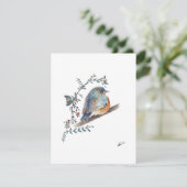 Carte Aquarelle Sweet Bluebird (Debout devant)