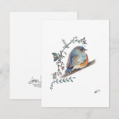 Carte Aquarelle Sweet Bluebird (Devant / Derrière)