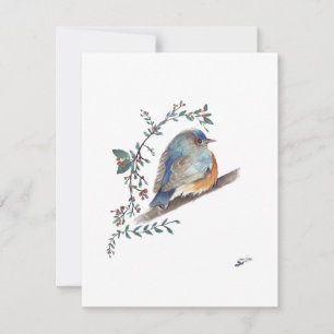Carte Aquarelle Sweet Bluebird