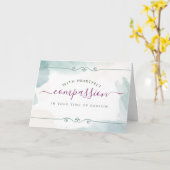 Carte Aquarelle Sympathie avec Compassion sincère (Fleur jaune)