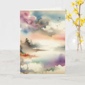 Carte Aquarelle Sympathique Arbres dans les foies (Fleur jaune)