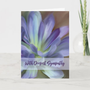 Carte Aquarelle Sympathy violet et bleu grand fleurs
