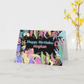 Carte Aquarelle tendance cool Jungle tropicale Anniversa (Fleur jaune)