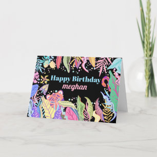 Carte Aquarelle tendance cool Jungle tropicale Anniversa