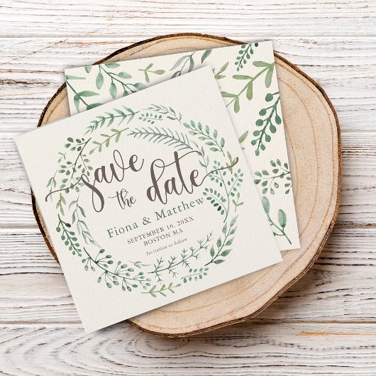 Carte Aquarelle Terrain Botanique Enregistrer La Date