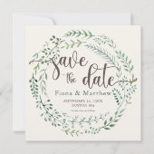 Carte Aquarelle Terrain Botanique Enregistrer La Date (Devant)