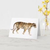 Carte Aquarelle Tigre Marcher (Fleur jaune)