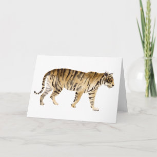 Carte Aquarelle Tigre Marcher