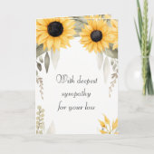 Carte Aquarelle Tournesols Sympathie la plus profonde (Devant)