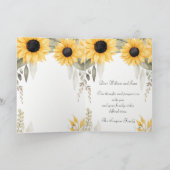 Carte Aquarelle Tournesols Sympathie la plus profonde (Intérieur)