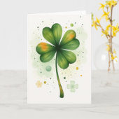 Carte aquarelle Trèfle Chanceux (Fleur jaune)