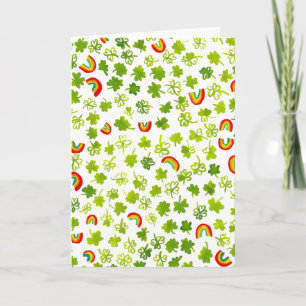 Carte Aquarelle Trèfles et Arc-en-ciel Saint-Patrick irl