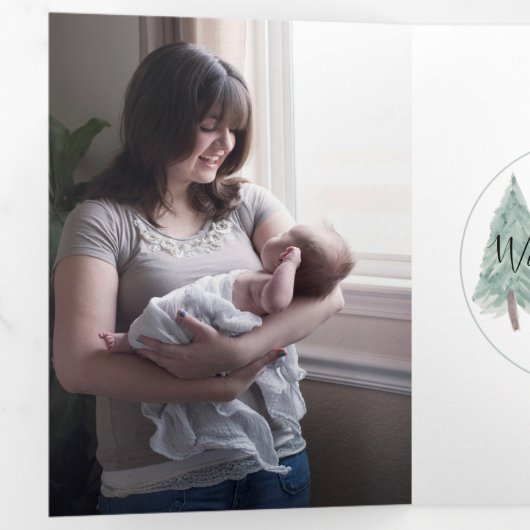 Carte Aquarelle Triple 4 Photo À feuillage persist (Intérieur en premier)