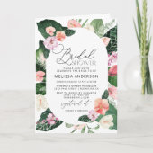 Carte Aquarelle Tropical Floral Frame Fête des mariées (Devant)