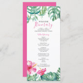 Carte Aquarelle Tropical Floral Itinéraire Mariage (Devant / Derrière)