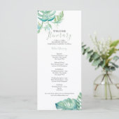 Carte Aquarelle Tropical Green Itinéraire Mariage (Debout devant)