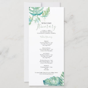 Carte Aquarelle Tropical Green Itinéraire Mariage