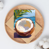 Carte aquarelle tropicale de la plage de coco