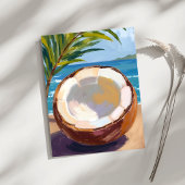Carte aquarelle tropicale de la plage de coco