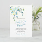 Carte Aquarelle tropicale florale Mariage papeterie (Debout devant)