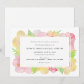 Carte Aquarelle tropicale Hibiscus floral mariage (Devant / Derrière)