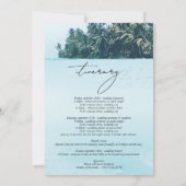 Carte Aquarelle tropicale Palms Beach Mariage Itinéraire (Dos)
